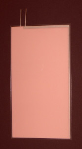 Leuchtfolie, rosa-weiß, 67mm x 123mm, laminiert