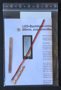 LED-Backlight-Universal-Kit, 125mm x 69mm, zuschneidbar, warm-weiss